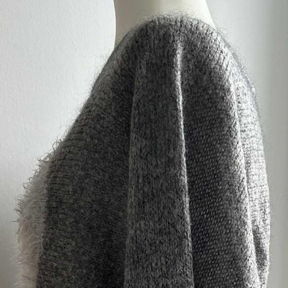 Rebelqueen by Liu Jo Dark Heather Grey Mohair-Blend Dolman Heart Sweater – EU M - Picture 5 of 12